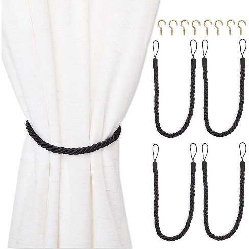 2 Brass ball curtain tassel hooks small tieback tie back wall diy door hooks 