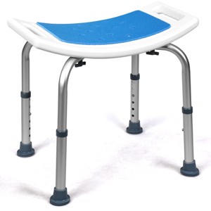 Costway Shower Bath Chair 6 Adjustable Height Bathtub Stool Bench Non-Slip Padded Seat - 1 of 4