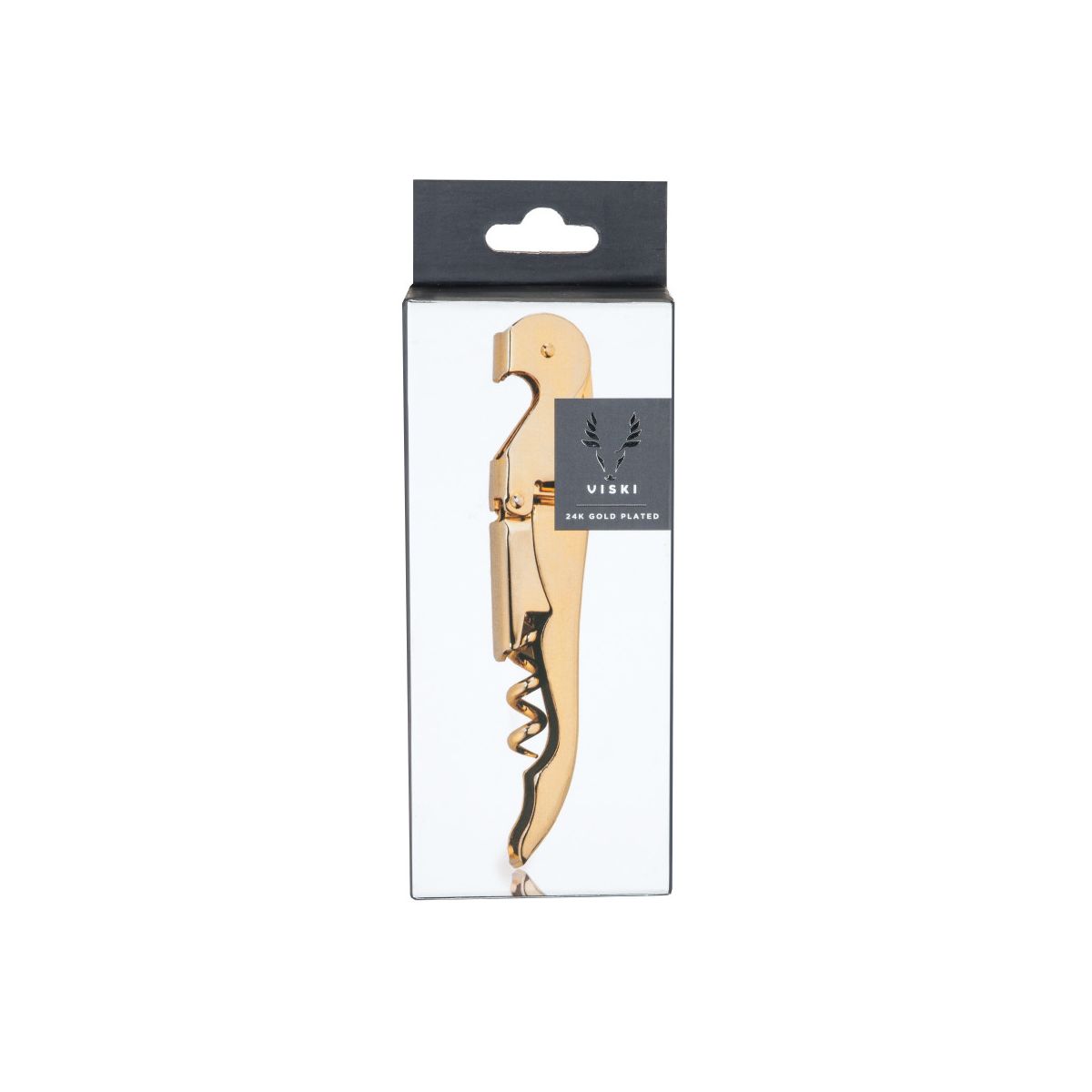 Viski 24k Gold Plated Signature Double Hinged Corkscrew Wine Opener with Foil Cutter, Wine Bottle Opener for Home Bar, Kitchen, Gifts for Wine Lovers - thumbnail 7