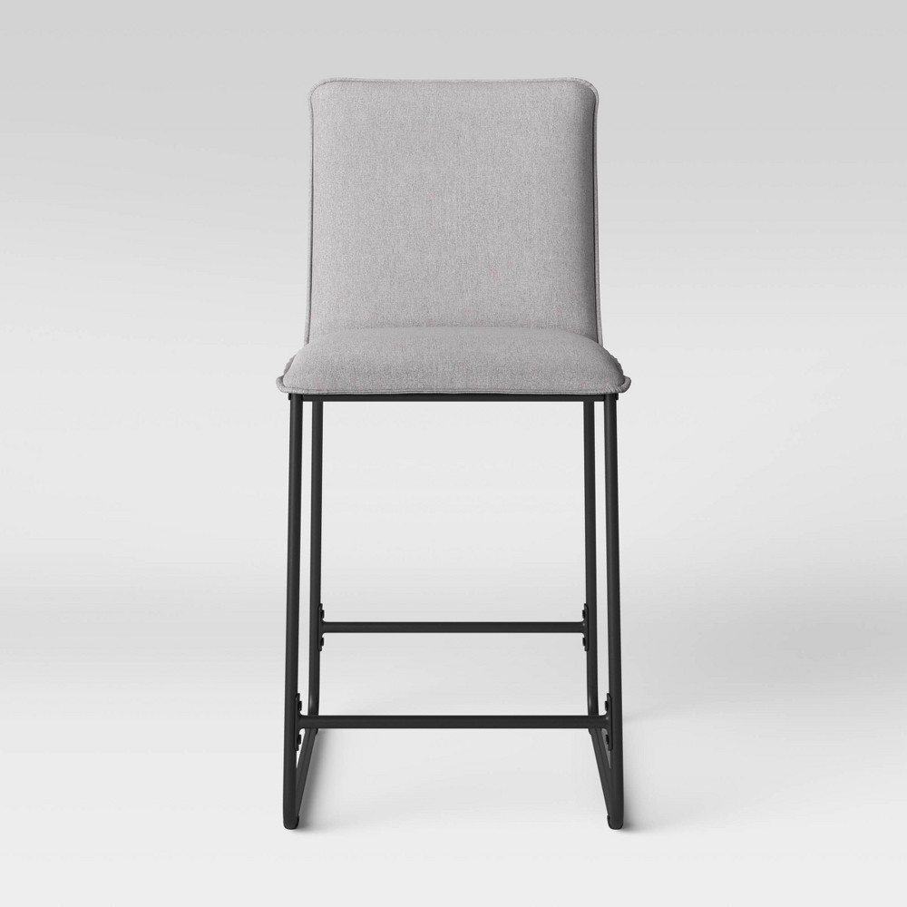 Upholstered Counter Height Barstool with Metal Frame Gray Fabric - Room Essentials™