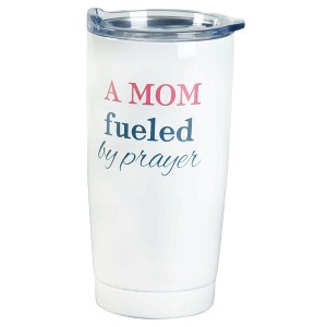 Dicksons A Mom Fueled By Prayer Encouraging White 20 Ounce Stainless Steel Travel Mug Drink Hot Cold Tumbler - 1 of 1