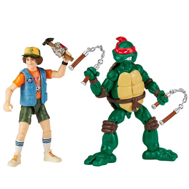 Stranger Things Teenage Mutant Ninja Turtles Crossover Action Figure 2pk - Mikey &#38; Dustin (Target Exclusive), 2 of 7