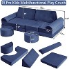 Acekool Modular Kids Play Couch - 15-Piece Set with Soft Velvet Covers, Reconfigurable Shapes for Playrooms & Indoor Fun (Blue) - 2 of 4