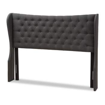 Cadence Modern and Contemporary Fabric Button - Tufted Winged Headboard - Baxton Studio