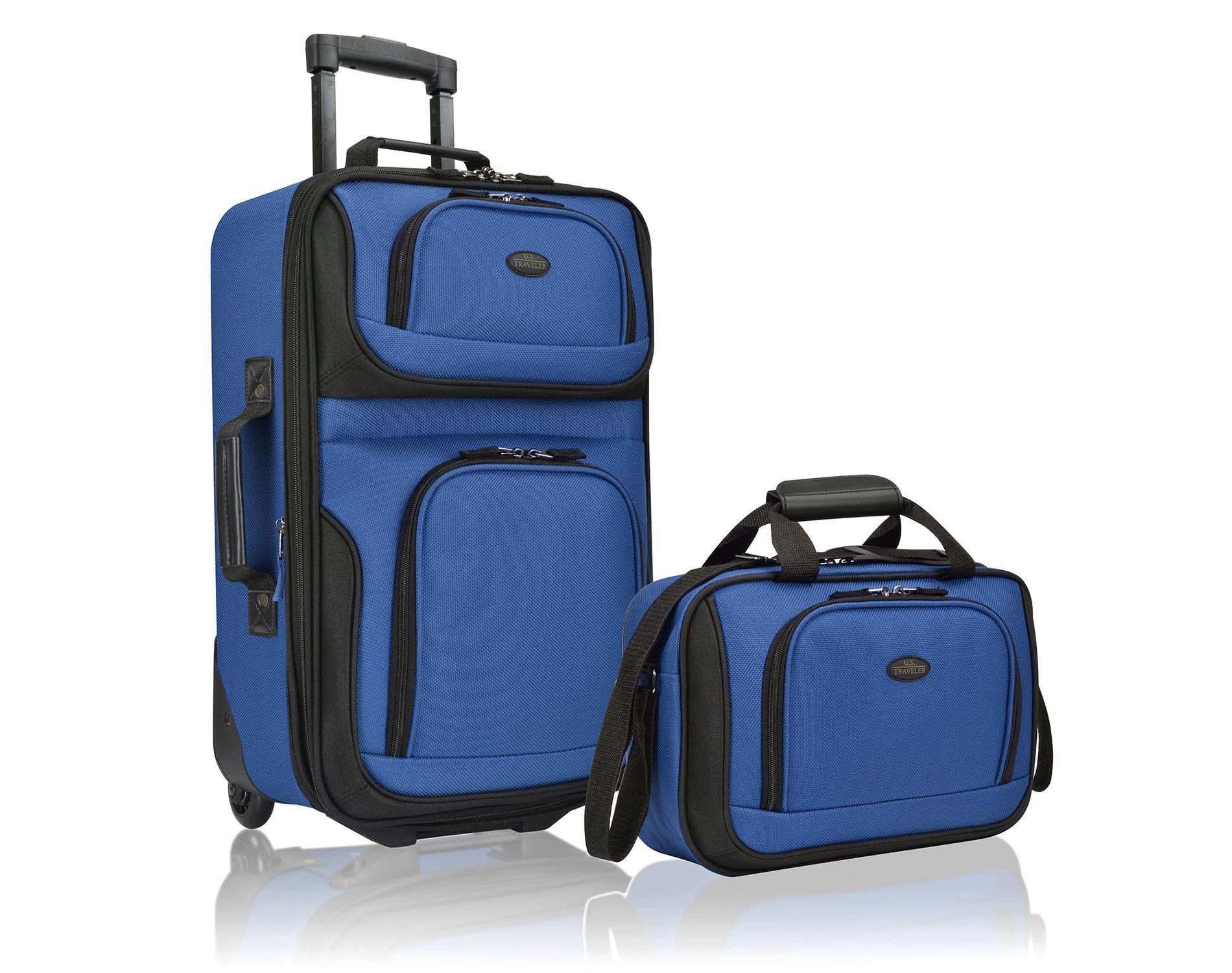 U.S. Traveler Rio 2pc Expandable Softside Carry On Luggage Set - Royal Blue