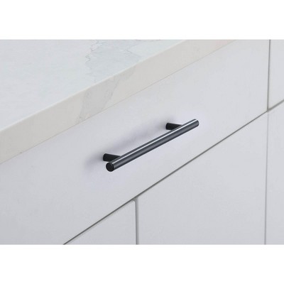 Matte Black Modern Bar Pull with Mounting Hardware
