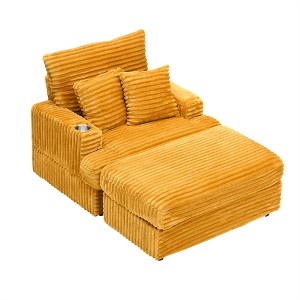 XINGHANZHENXUAN Armchair and Ottoman Set, Single Sofa with Cup Holder for Living Room or Bedroom - 1 of 4