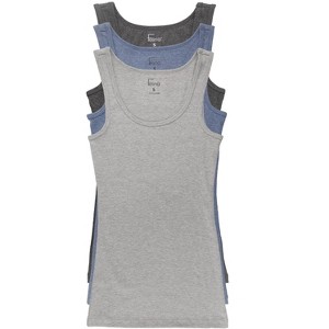 Felina Womens Cotton Ribbed Tank Top 3-Pack - 1 of 3