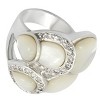 Slickblue Rhodium Plated Brass Ring with White Conch - Chic and Minimalist Jewelry for Women, Size 6-9 - 3 of 3