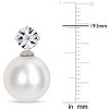 EVERLY JEWELRY | Sterling Silver 0.02 CT Diamond TW 11-12 MM Cultured Freshwater Pearl Fashion Post Earrings - 2 of 4