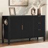 Lyngins Sideboard Buffet Cabinets with 3 Drawers,Hooks,Extra Center Leg,Wave-Pattern Coffee Bar Cabinets,Credenzas for Kitchen,Entryway - 2 of 4