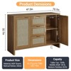 Modern Rattan Buffet Cabinet Sideboard with Storage,47" Boho Credenza Buffet Console Table with Drawers&Doors,Wooden Coffee Bar Cabinet - 2 of 4