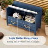Shoe Bench with Removable Cushion, Entryway Bench with Hidden Storage for Entrance and Living Room, Shoe Storage Bench with Back, Antique Navy - 4 of 4