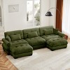 Modern 2 Seater Sofa With Ottoman, Sectional Sofas Large With 2 Ottoman, Large L Shape Sofa With Waist Pillow And Throw Pillows-Cuddlewood - 3 of 4
