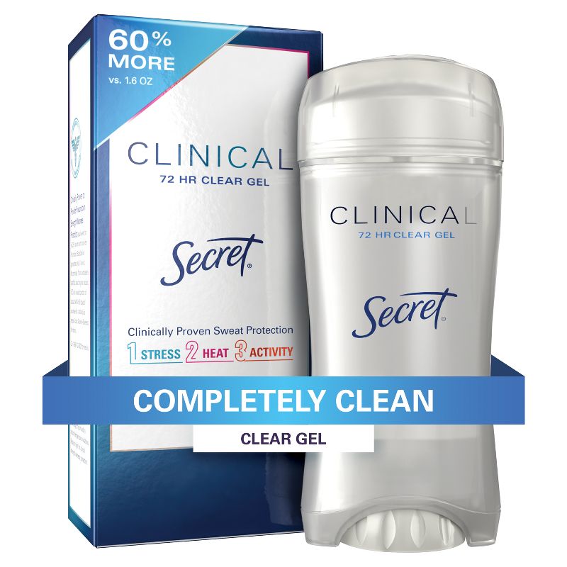 Secret Clinical Strength Clear Gel Antiperspirant and Deodorant for Women - Completely Clean - 2.6oz, 1 of 12