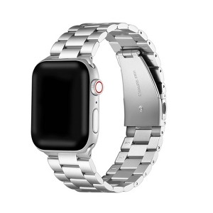 Posh Tech Sloan Stainless Steel Band for Apple Watch - Shine Silver -  44/45/46/49mm - 1 of 3