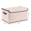 REGALWOVEN Fabric Collapsible Storage Bin Cube with Handles and Lid for Shelves Closet - 4 of 4