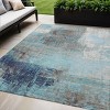 HomeRoots 5' X 8' Teal Blue And Gray Abstract Washable Indoor Outdoor Area Rug - 2 of 4