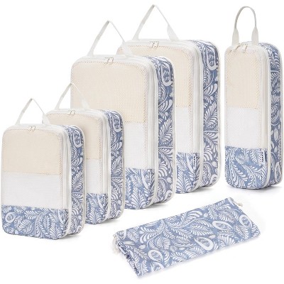 6 Set Compression Packing Cubes for Travel Kids Women Carry on, Packing Organizers Bag for Backpack Luggage