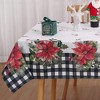 Buffalo Plaid Rectangle Christmas Tablecloth, Black White 60" x 84" - 3 of 4
