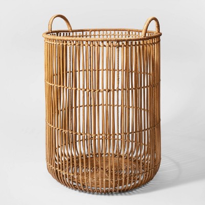 Wicker basket best sale blanket storage