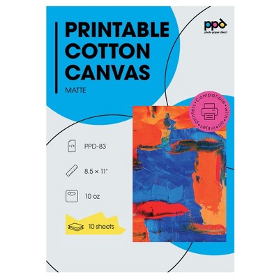 PPD Matte Printable Cotton Canvas 8.5x11" 10 sheets 340 gsm for Inkjet Printers