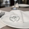 Unique Bargains Napkin Rings Faux Diamond Double Heart Stainless Steel 1 Pc - 3 of 3