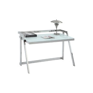 Chintaly Contemporary Computer Desk with Starphire Glass - 1 of 3