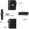 Hachikiko Small Bifold Wallet - Vegan Leather RFID Blocking Card Holder with Zipper Coin Pocket, Compact & Roomy,Black - 3 of 4