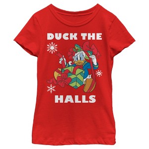 Girl's Mickey & Friends Donald Duck The Halls T-Shirt - 1 of 4
