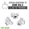 Pipe Decor 1 in. x 1/2 in. x 1 in. Galvanized Reducing Tee - 4 of 4