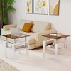 KTMBDW Square Side Tables Set of 2, Tempered Glass End Tables with MDF Layer for Living Room, Balcony, Bedroom - 2 of 4