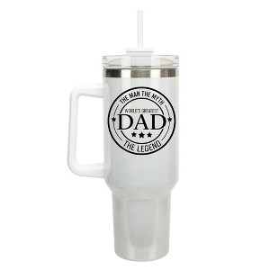 Elanze Designs World's Greatest Dad Myth Legend 40 oz. Stainless Steel, Large Water Bottle Coffee Mug, Spill & Leak Resistant, Thermal Travel Tumbler - 1 of 1