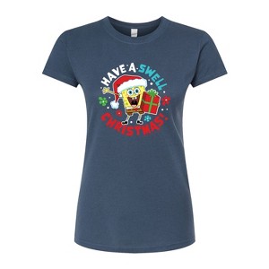 Women's - SpongeBob SquarePants - Have A Swell Christmas Fitted Graphic T-Shirt - 1 of 4