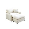 Corduroy Single Sofa with Footstool & Pillow - 4 of 4