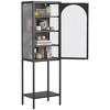 Metal Glass Door Display Storage Cabinet - 5-Tier Cube Bookshelf Storage Cabinet with 3 Adjustable Shelves, Black - 4 of 4