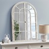 MAYEERTY Window Mirror Solid Wood Grid Right Angle Arch Weathered White 36x24x1in Openable - 2 of 4