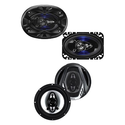 Boss 4 x 6" 4 Way 250W Full Range Speakers and 6.5" 400W Coaxial Speakers (Pair)