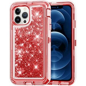 Entronix Case Compatible with iPhone 12 - Liquid Glitter Triple-Layer Heavy Duty Protection - 1 of 4