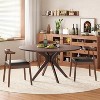 PexFix 47.2" Solid Wood Round Dining Kitchen Table for 4-6 People Modern Farmhouse Dining Room Tables for Dinette Restaurant Walnut - 3 of 4