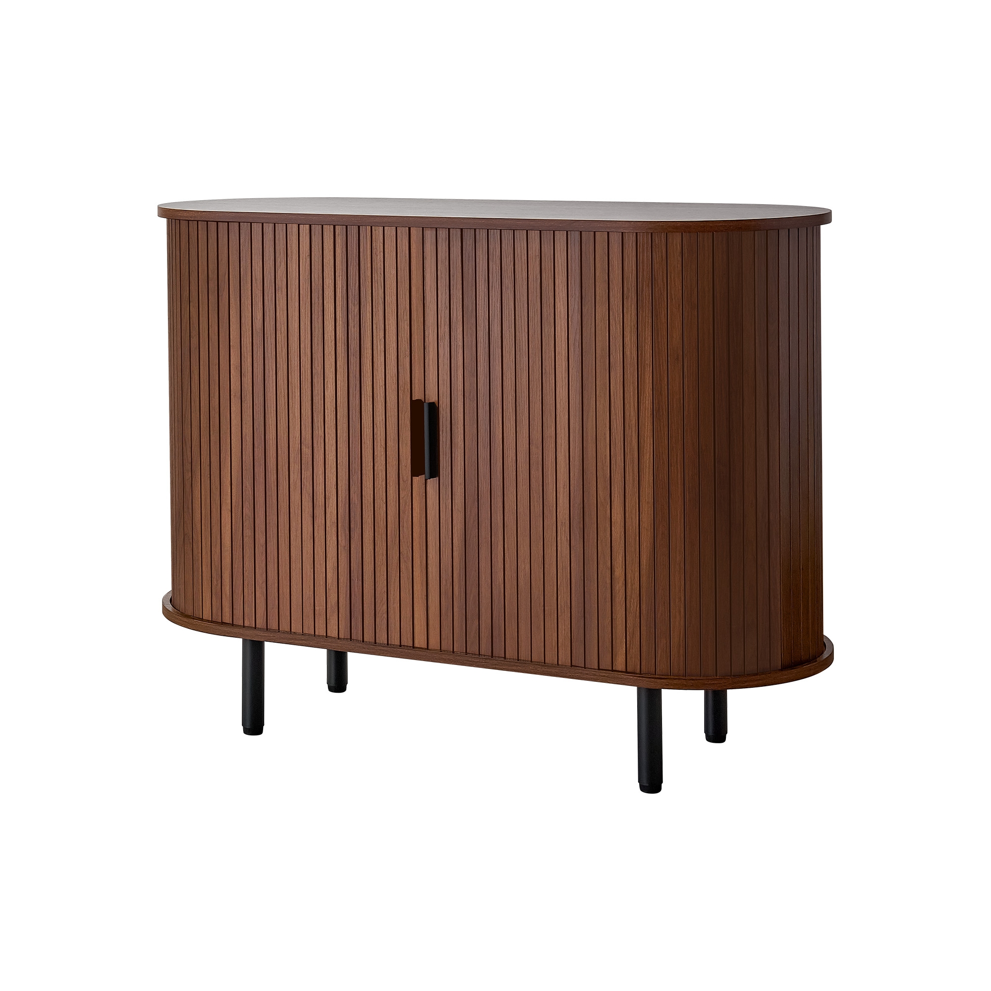 VEVOR Coffee Bar Cabinet, Mid Century Fluted Coffee Bar Table, Buffet Stand Cabinet with 2 Sliding Doors, Sideboard Buffet Station, Walnut