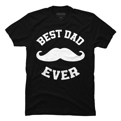 Men's Design By Humans Best Dad Ever Mustache By sukhendu12 T-Shirt