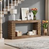 KTMBDW 70.8-Inch Long Console Table, Wood Entryway Table with Storage, Narrow Sofa Table Couch Table for Living Room Entryway Hallway, Rustic Brown - 3 of 4