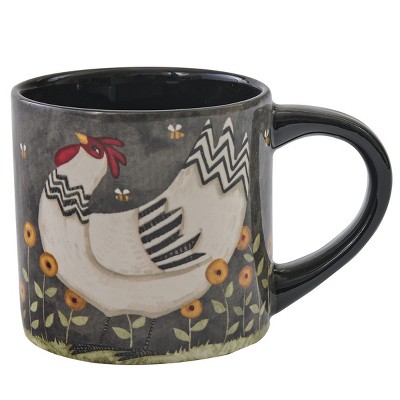 Park Designs My Little White Hen Gray Mug Set of 4