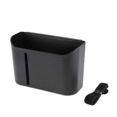 Unique Bargains Car Trash Can Hanging Front Rear Seats Plastic Trash Bin Black 1 Pc