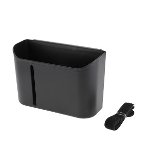 Unique Bargains Car Trash Can Hanging Front Rear Seats Plastic Trash Bin Black 1 Pc - 1 of 4