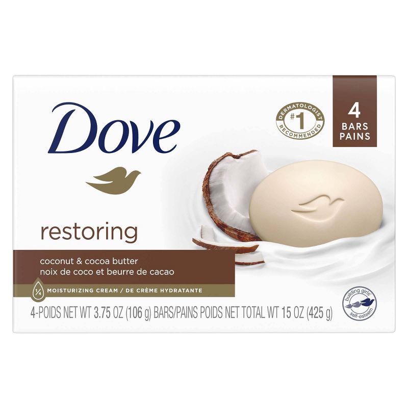 Dove Beauty Restoring Coconut & Cocoa Butter Beauty Bar Soap, 3 of 8