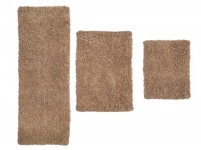 Fantasia Bath Rug Collection Cotton Shaggy Pattern Tufted Set of 3 Bath Rug Set - Home Weavers