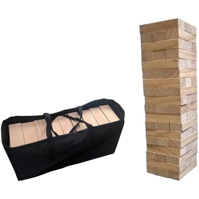 WE Games Giant Wood Block Stacking Game That Tumbles Down When You Play (29 Inches Tall)