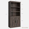 Farmhouse Bookcases with Doors, 5 Tier Bookshelf with Storage, 70 inch Tall Bookshelf and Bookcase - 2 of 4